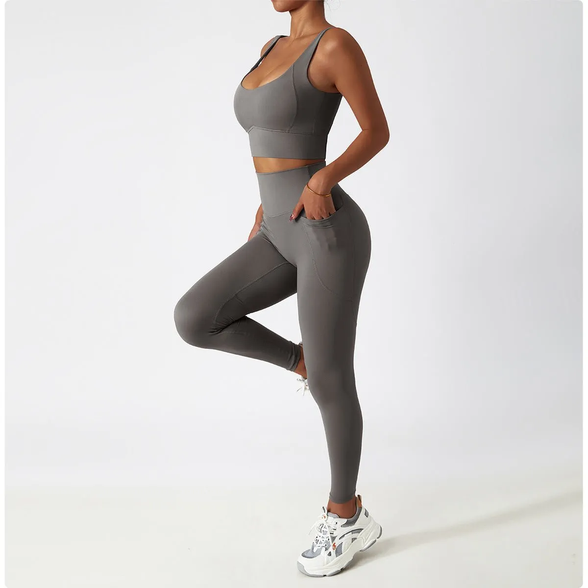 0222. Ella-Flex™ Side Pockets Full Length Legging