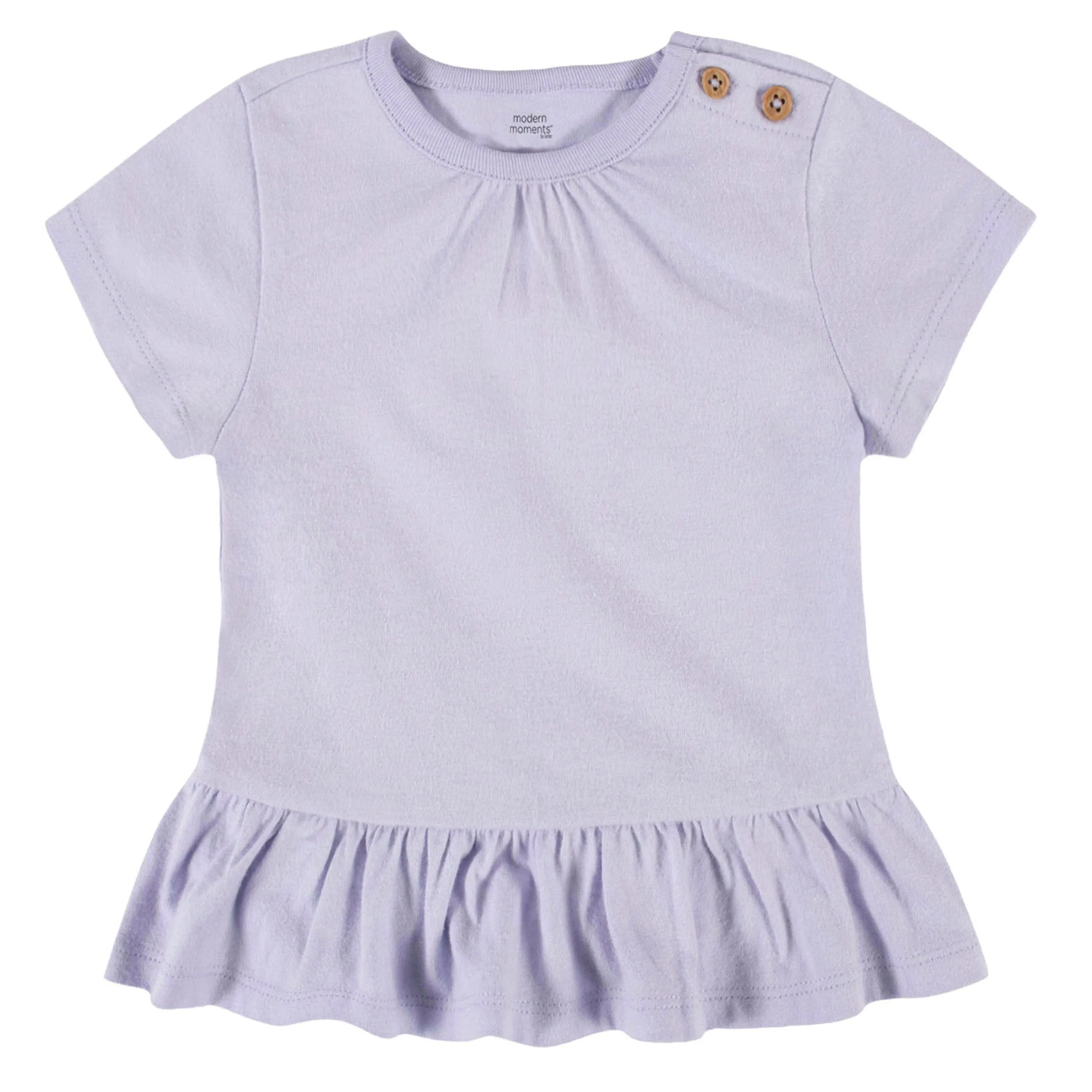 2-Piece Baby Girls Purple Short Sleeve Top & Leggings