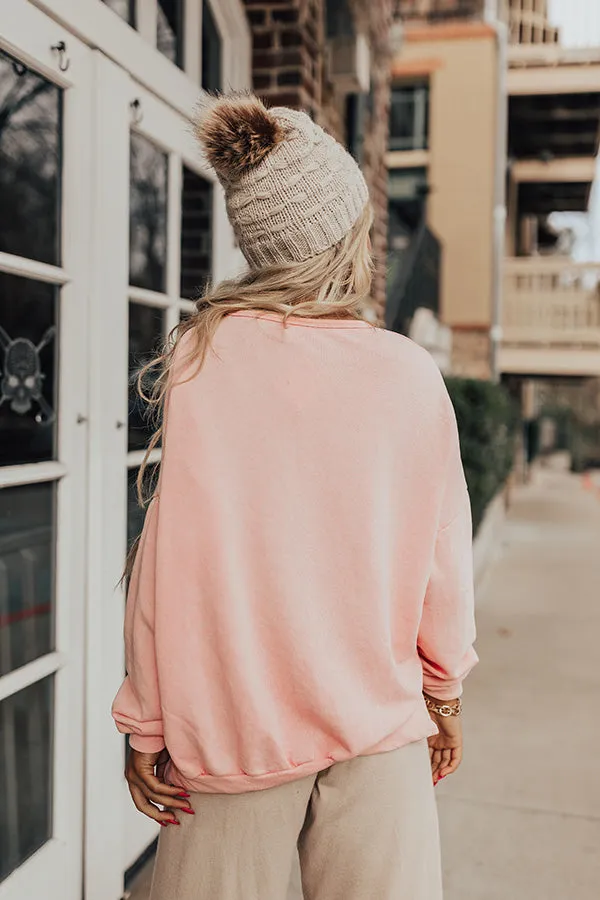 Always Down To Chill Mineral Wash Sweatshirt in Pink