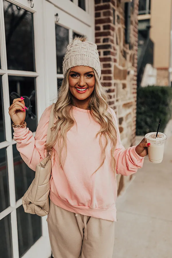 Always Down To Chill Mineral Wash Sweatshirt in Pink