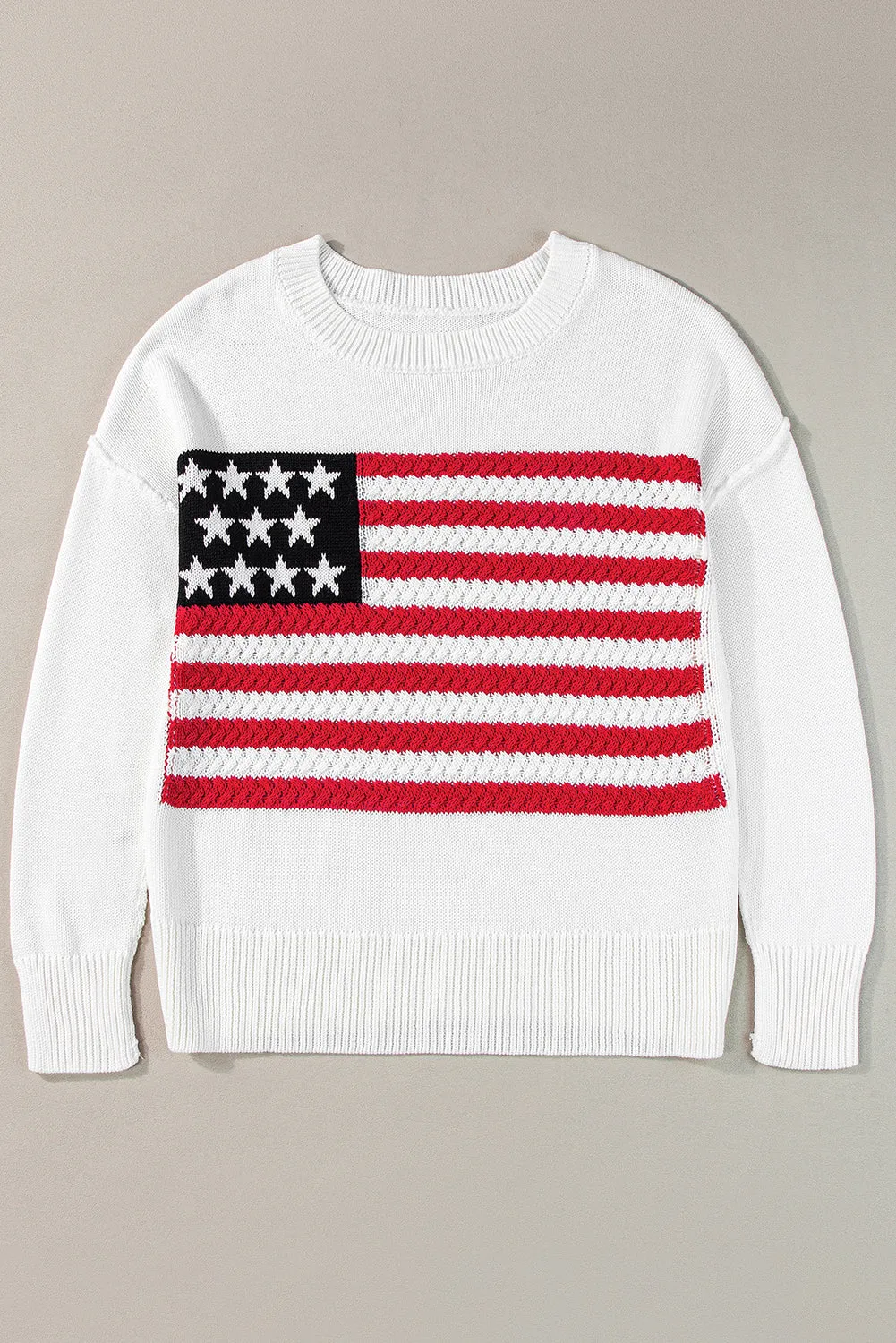 American Flag Cable Knit Sweater