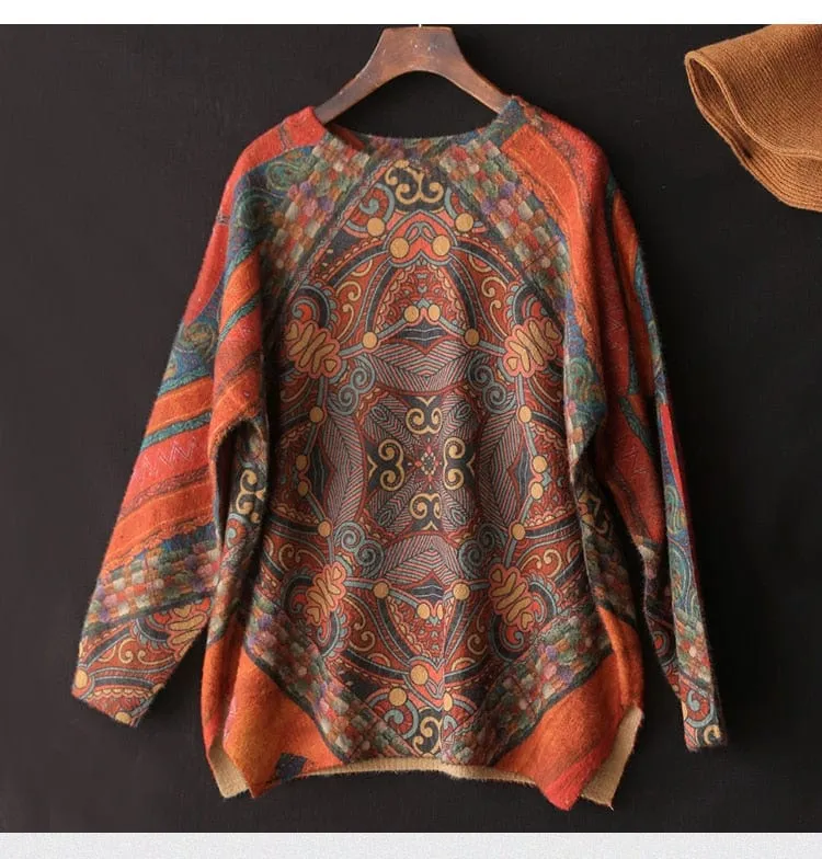 Asia inspired Mandala Cashmere Sweater