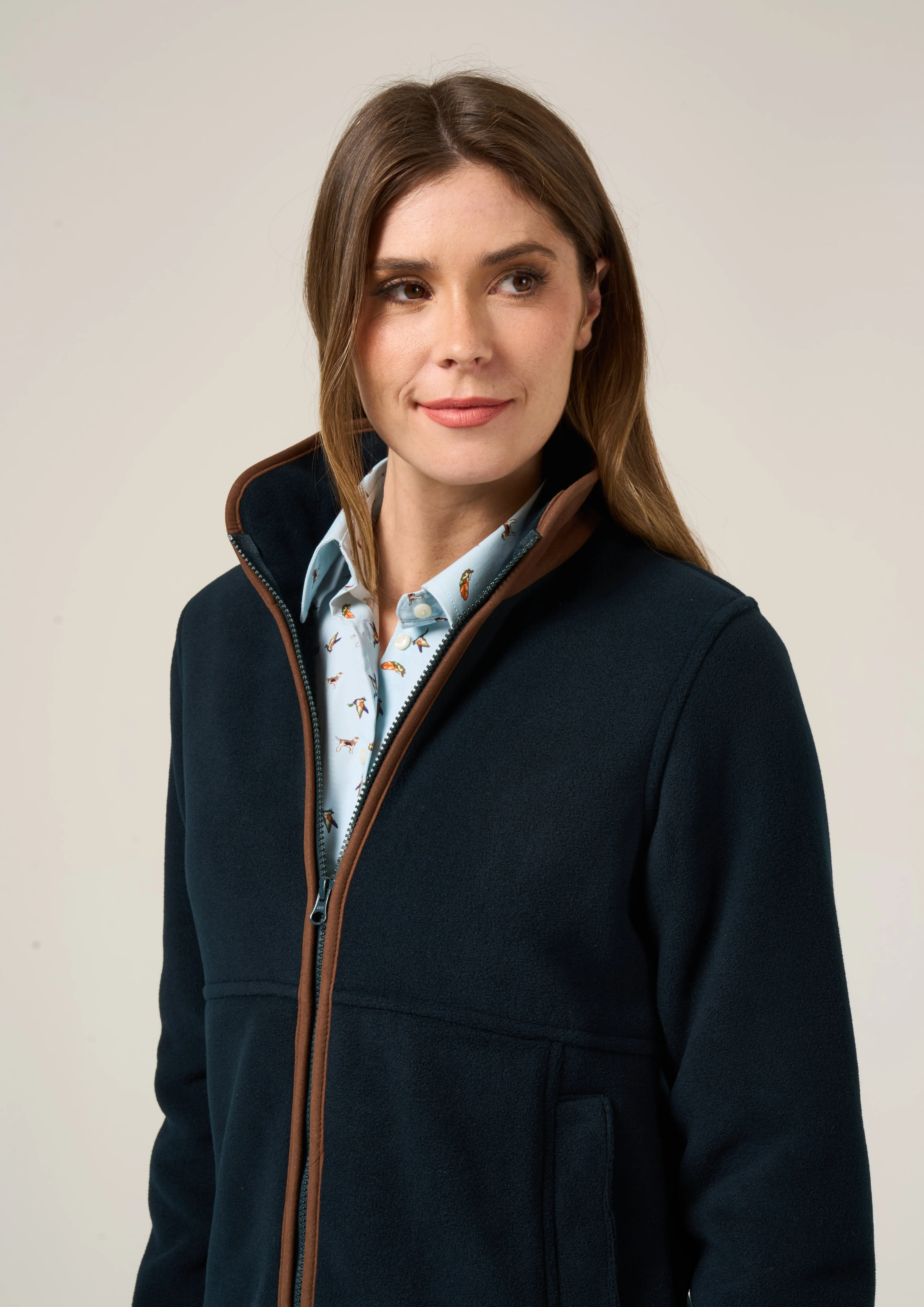 Aylsham Ladies Fleece Jacket In Dark Navy - Regular Fit