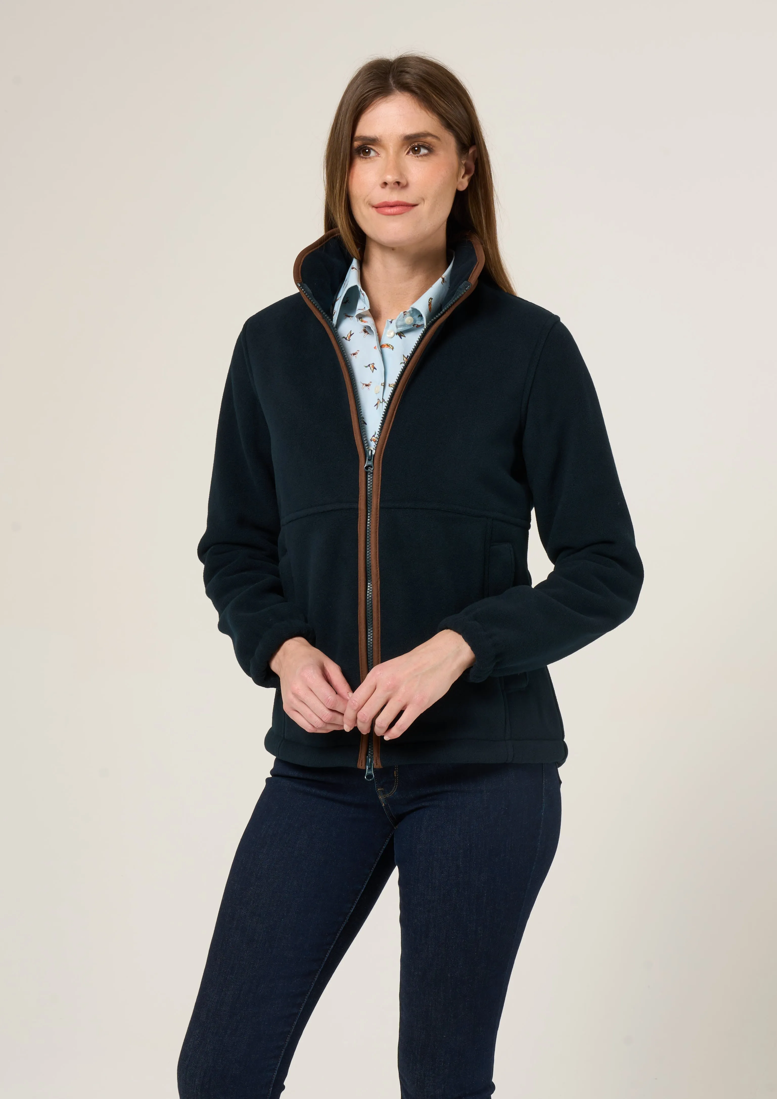 Aylsham Ladies Fleece Jacket In Dark Navy - Regular Fit