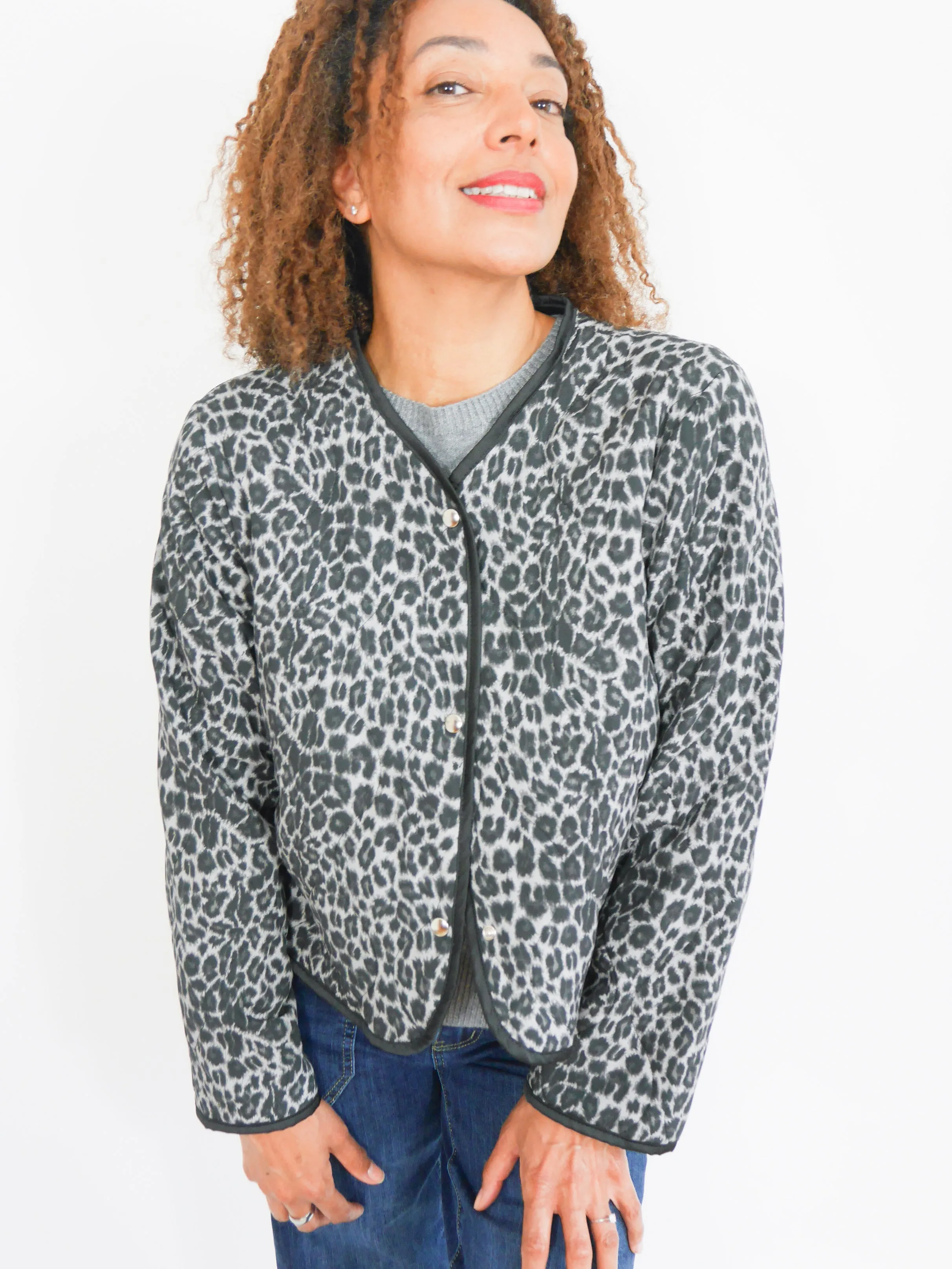 Bailey Jacket Charcoal Leopard