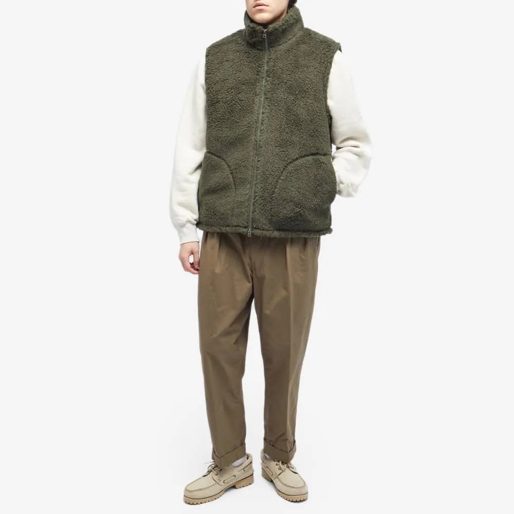 Beams Plus Fleece Vest with Stand Collar