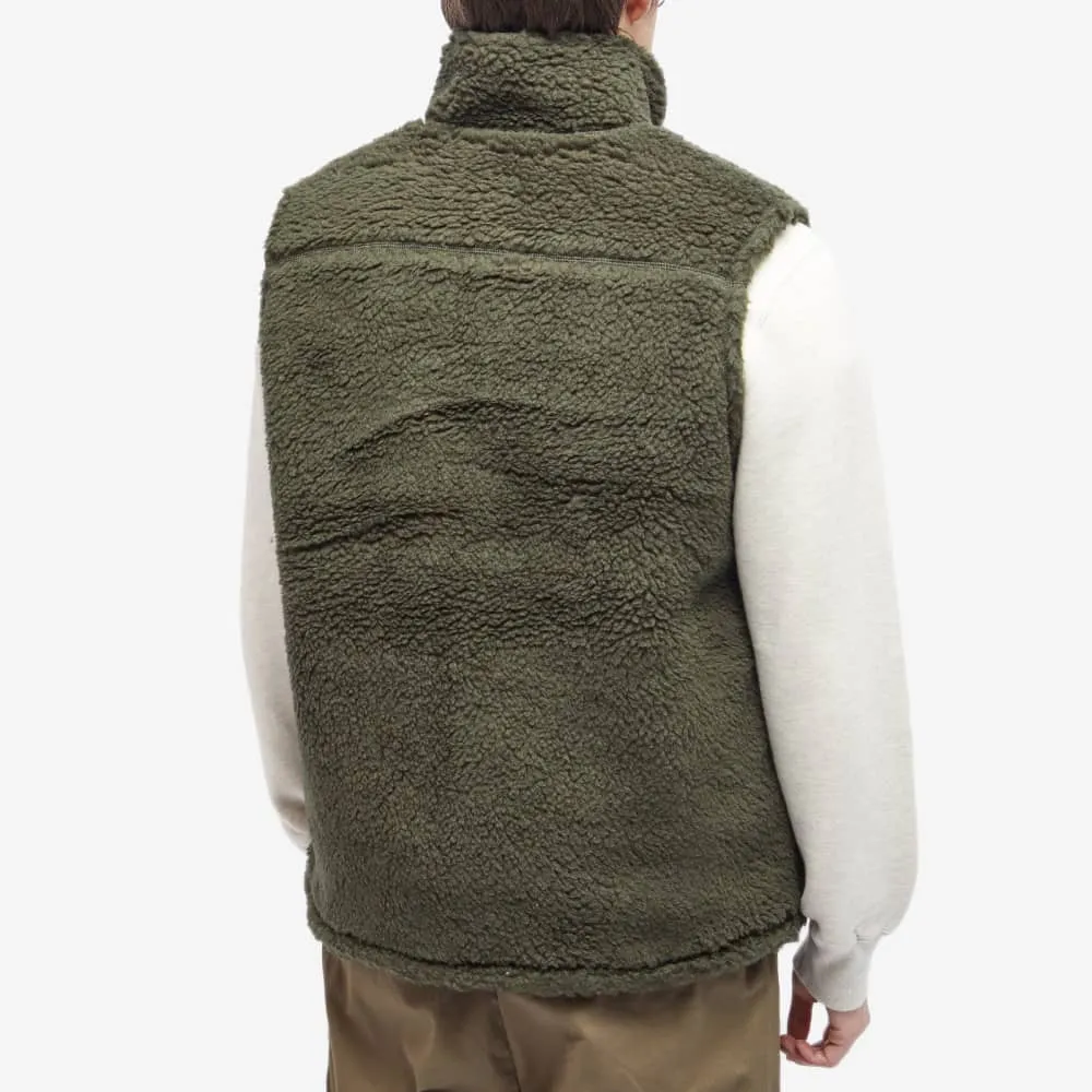 Beams Plus Fleece Vest with Stand Collar