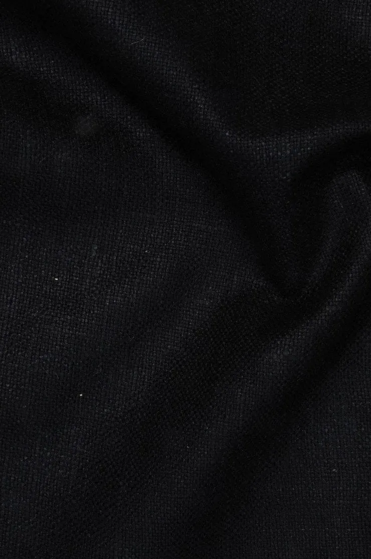 Black Silk Linen (Matka) Fabric