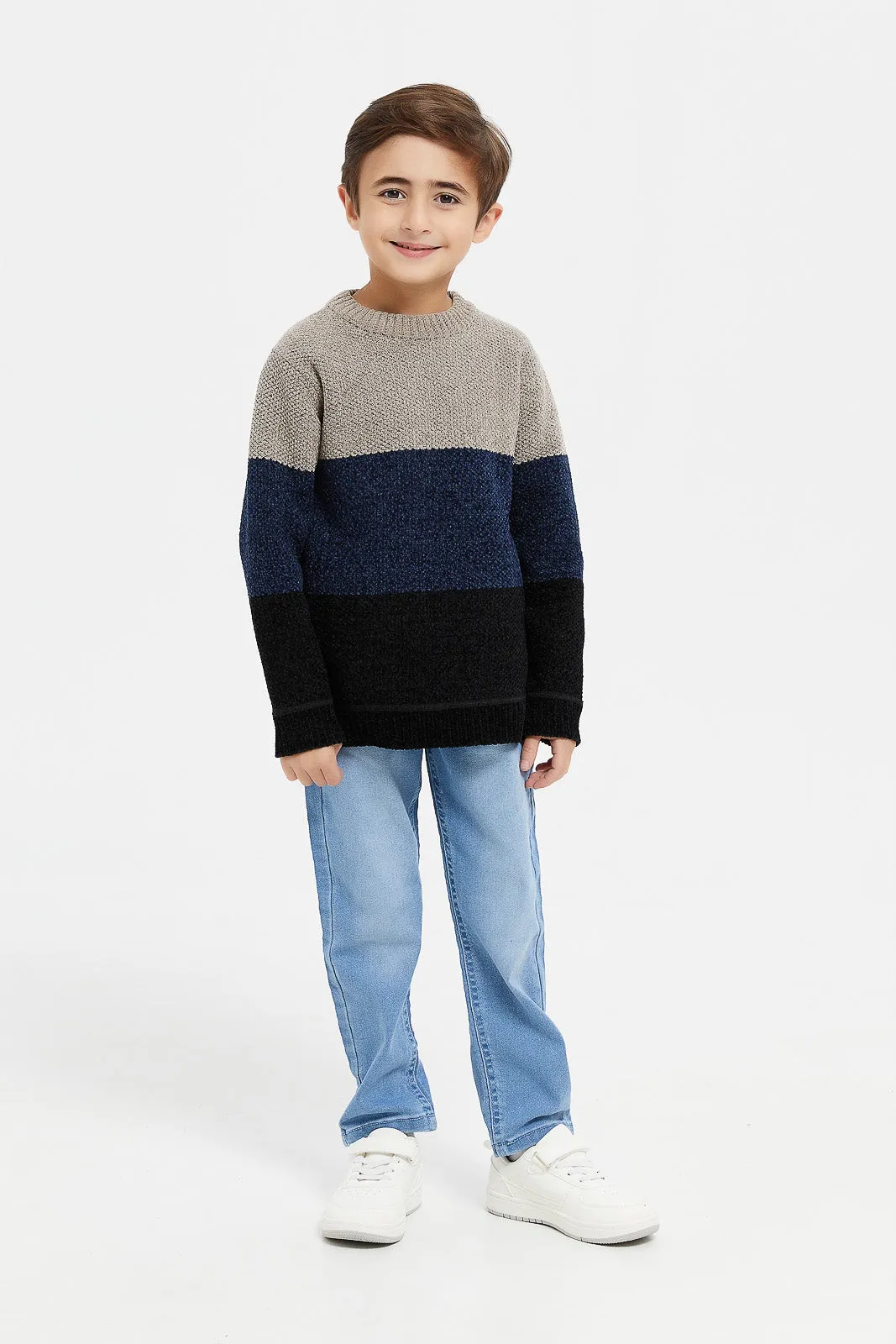 Boys Multicolour Striped Jumper