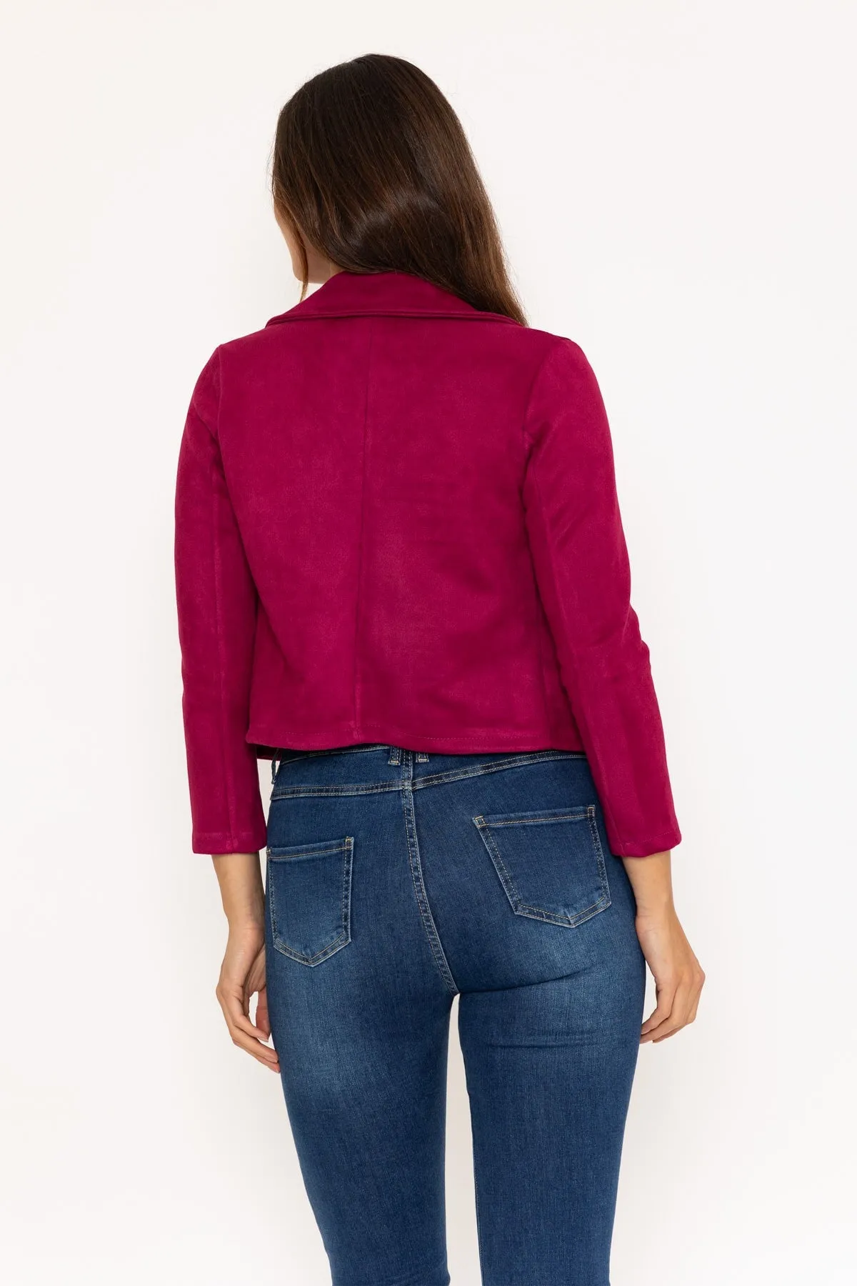 Burgundy Suede Cover Up Jacket