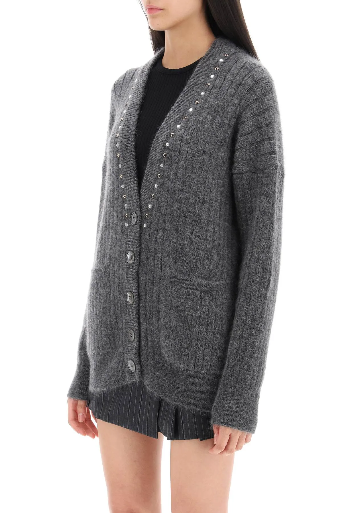 cardigan with studs and crystals