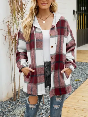 Checked jacket with hood - Emerie