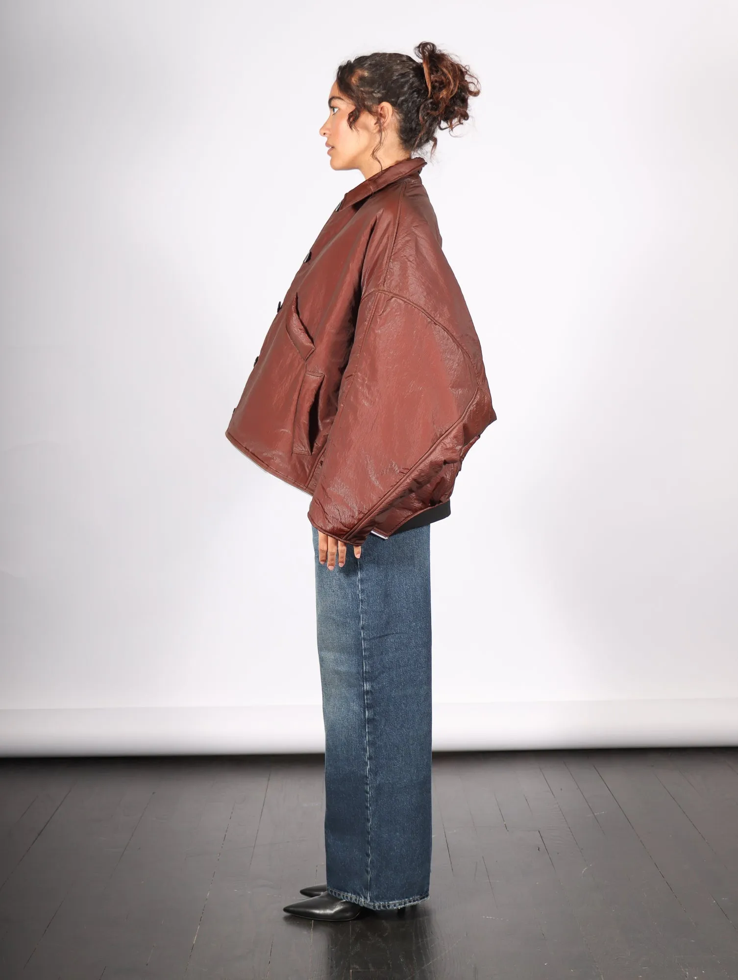 Convertible Jacket in Dark Burgundy by Dawei