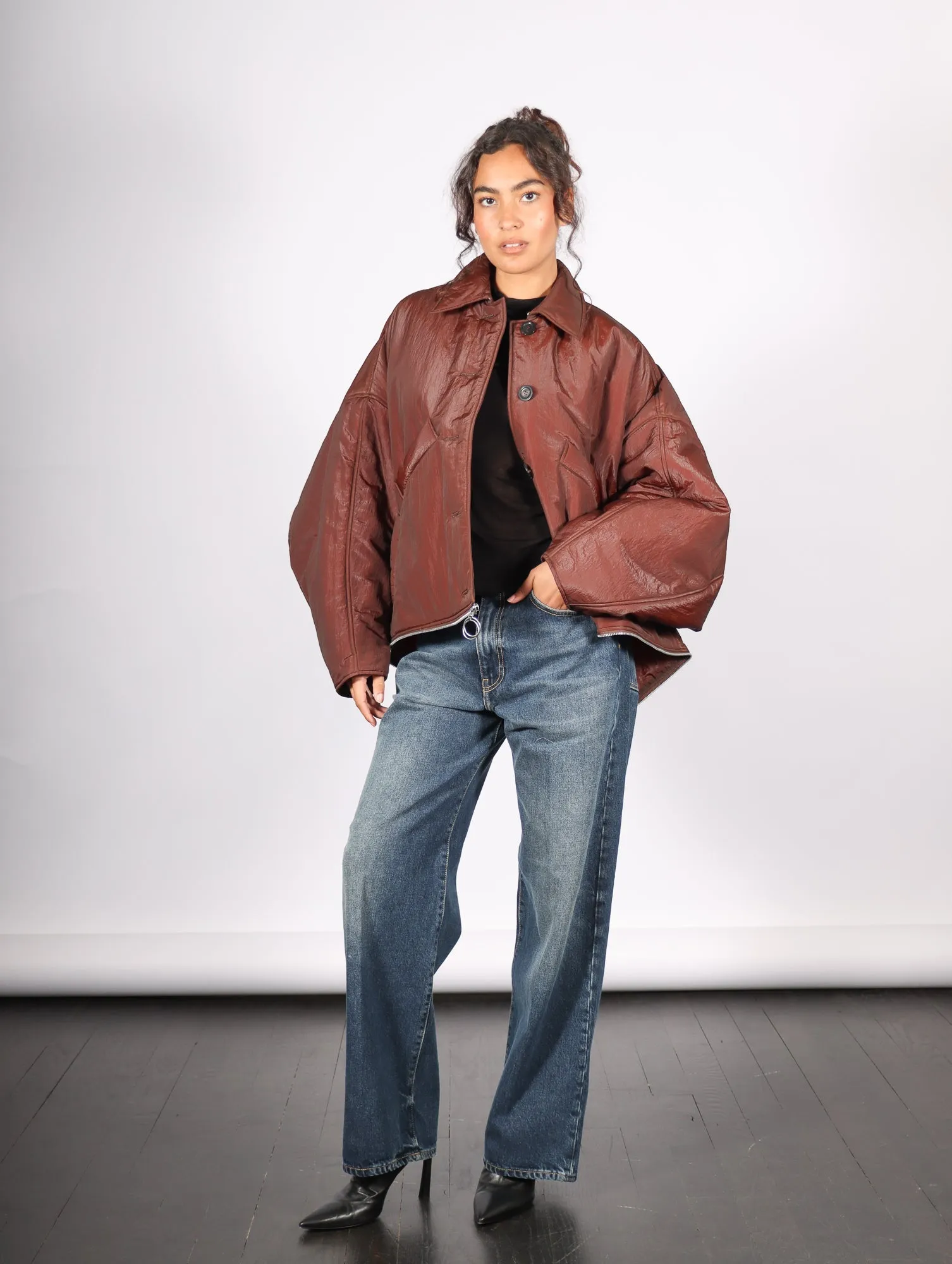 Convertible Jacket in Dark Burgundy by Dawei