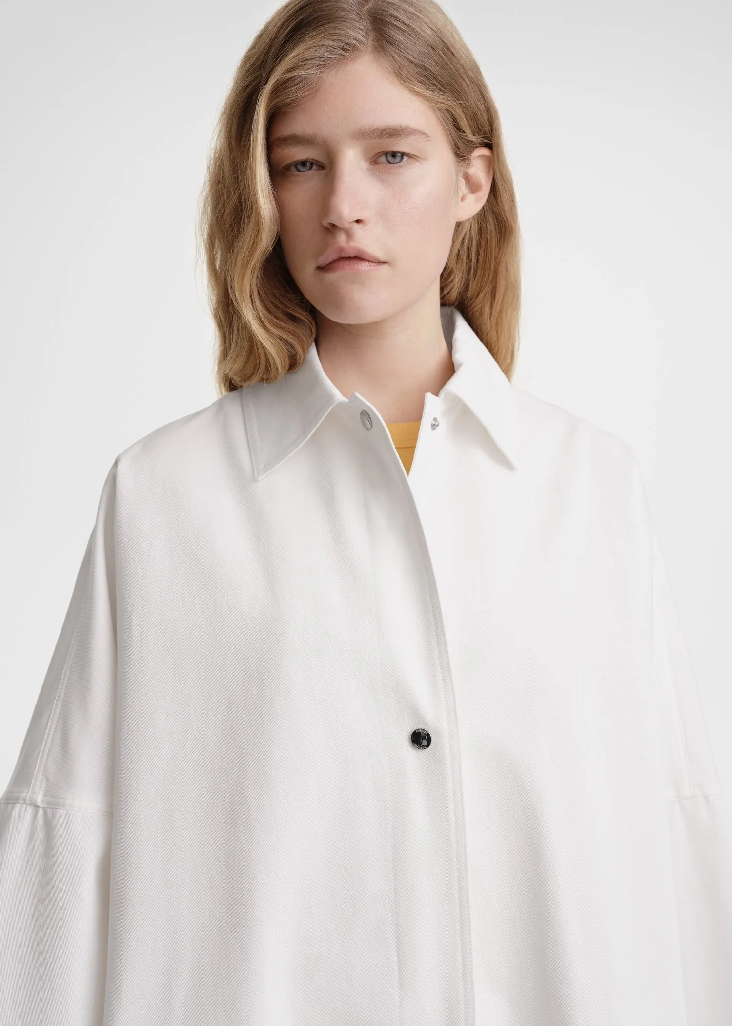 Cotton twill overshirt jacket white