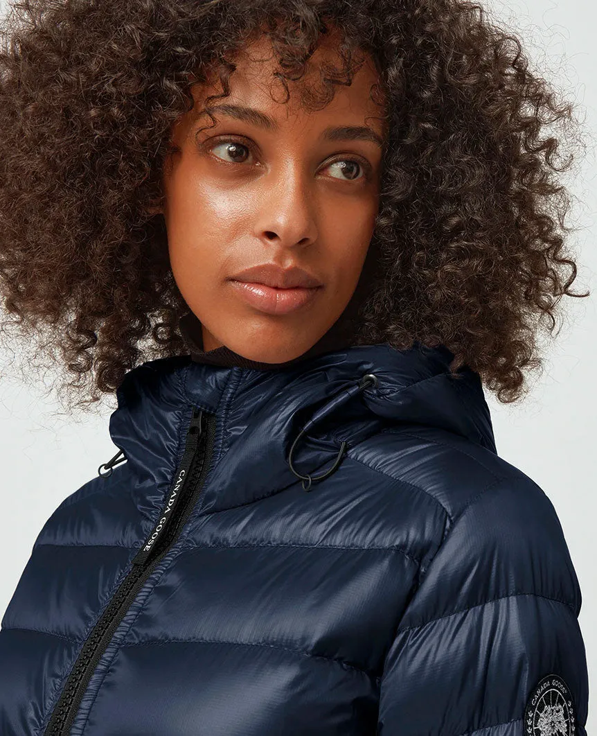 Cypress Hooded Down Jacket Black Label  Atlantic Navy Womens