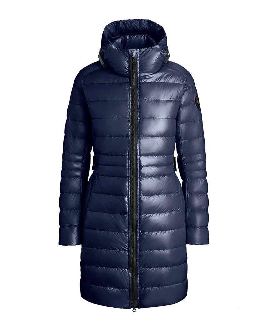 Cypress Hooded Down Jacket Black Label  Atlantic Navy Womens