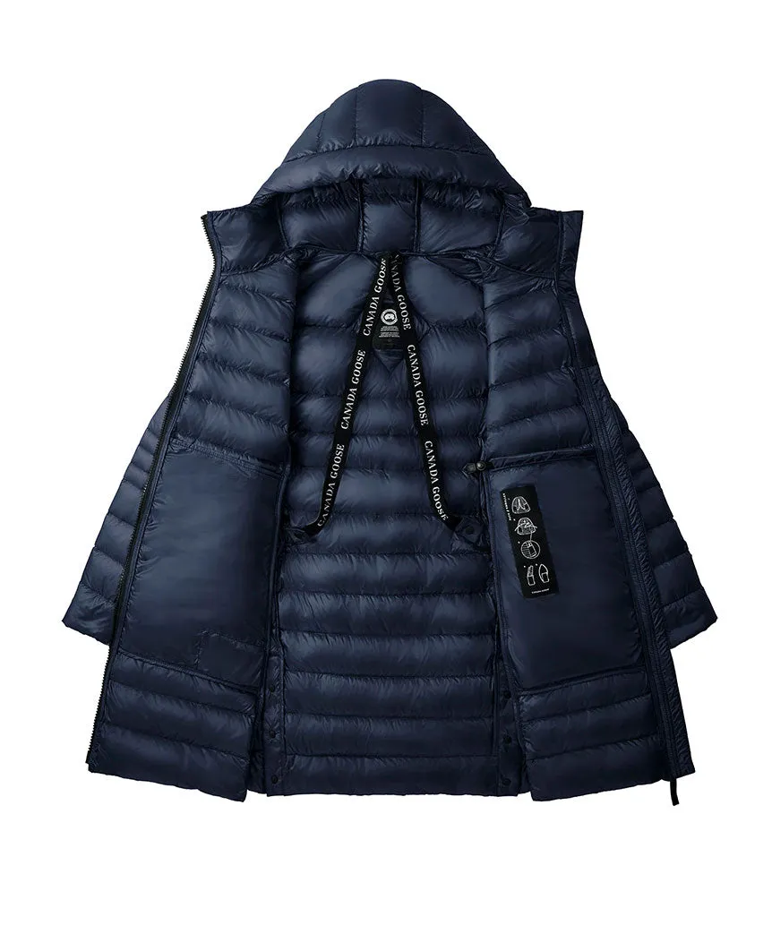 Cypress Hooded Down Jacket Black Label  Atlantic Navy Womens