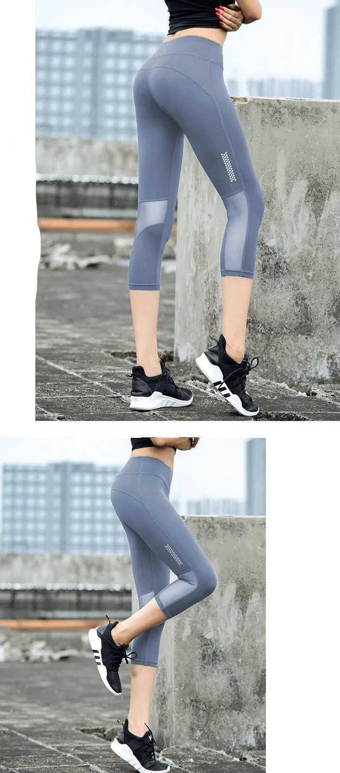 Elastic Breathable High-Waisted Cropped Leggings - SF0173