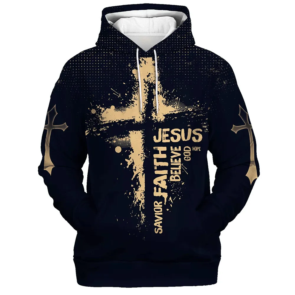 Faith in Jesus Christ Hoodies Jesus Hoodie Men & Women Christian Hoodie 3D Printed Hoodie