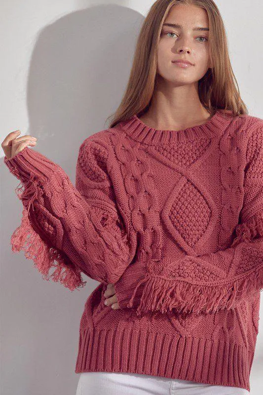 Fringe Long Sleeve Sweater