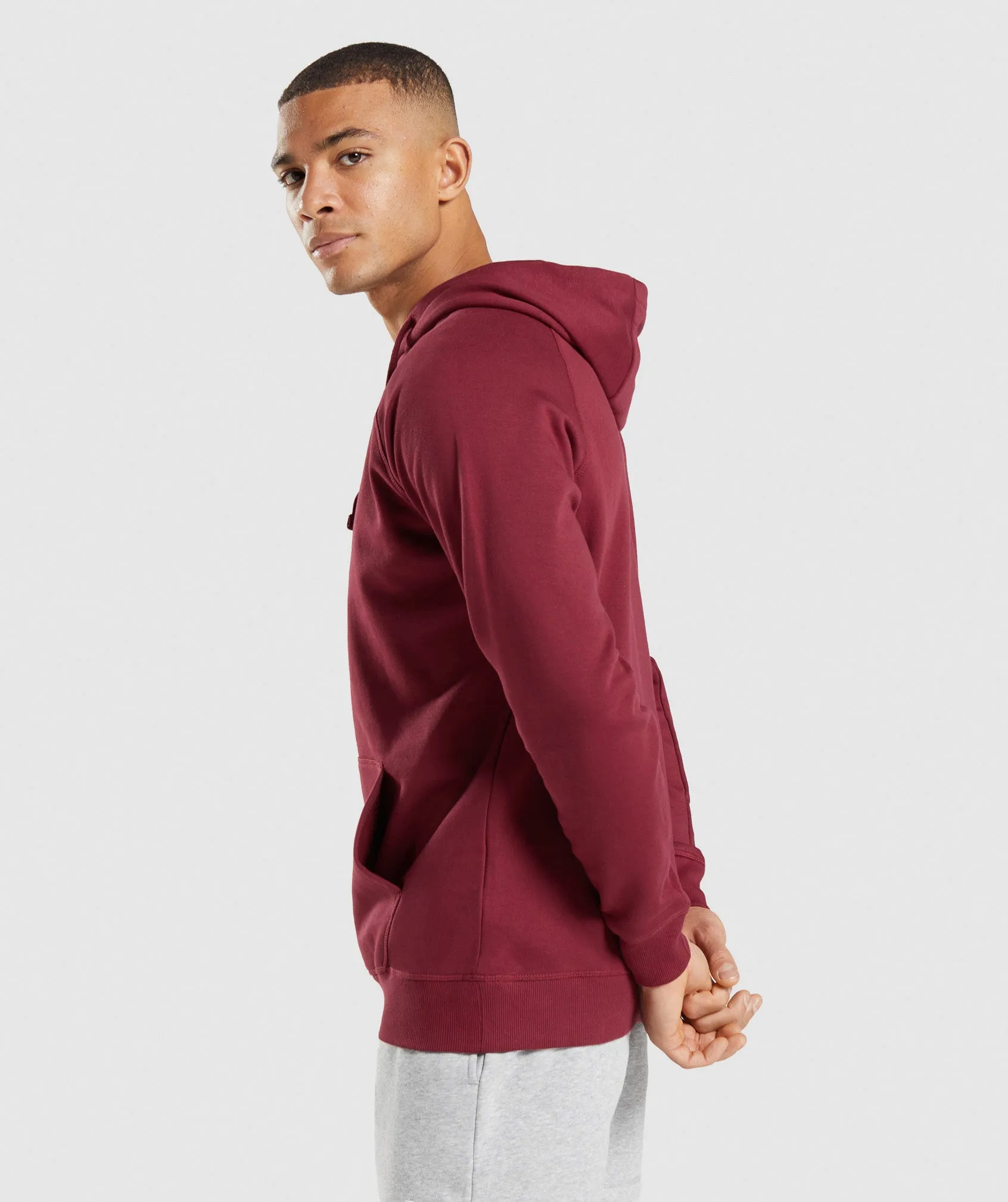 Gymshark Crest Hoodie - Burgundy Red