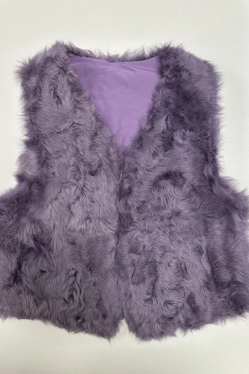 HCT1089 Effortless Faux-Fur Vest Outerwear