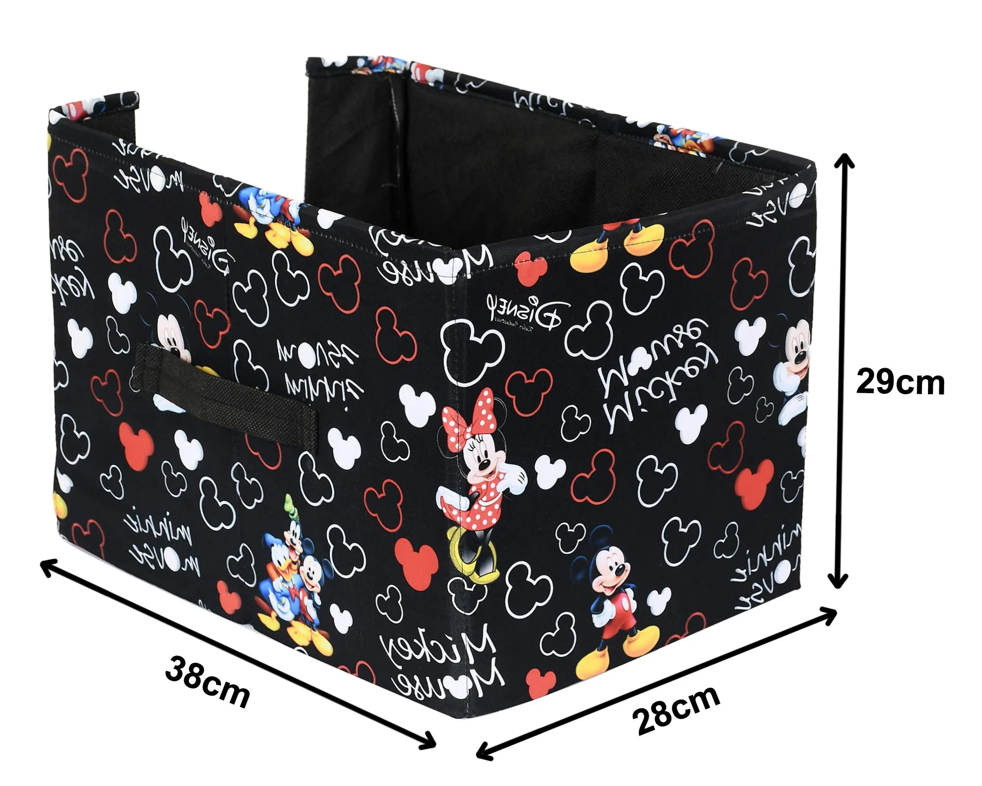 Heart Home Disney Mickey Print Non-Woven Shirt Stacker Closet Organizer - Shirts and Clothing Organizer With Handle (Black)-HHEART16068