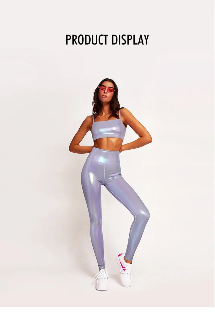 High Rise Stretchy Shiny Leggings