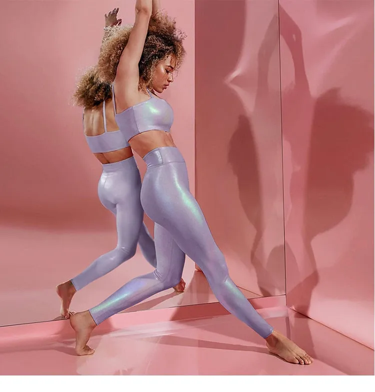 High Rise Stretchy Shiny Leggings