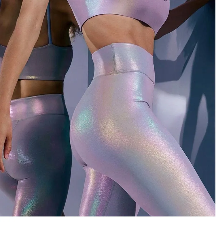 High Rise Stretchy Shiny Leggings