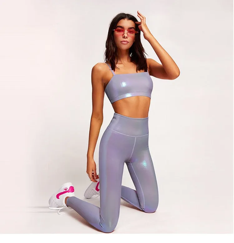 High Rise Stretchy Shiny Leggings