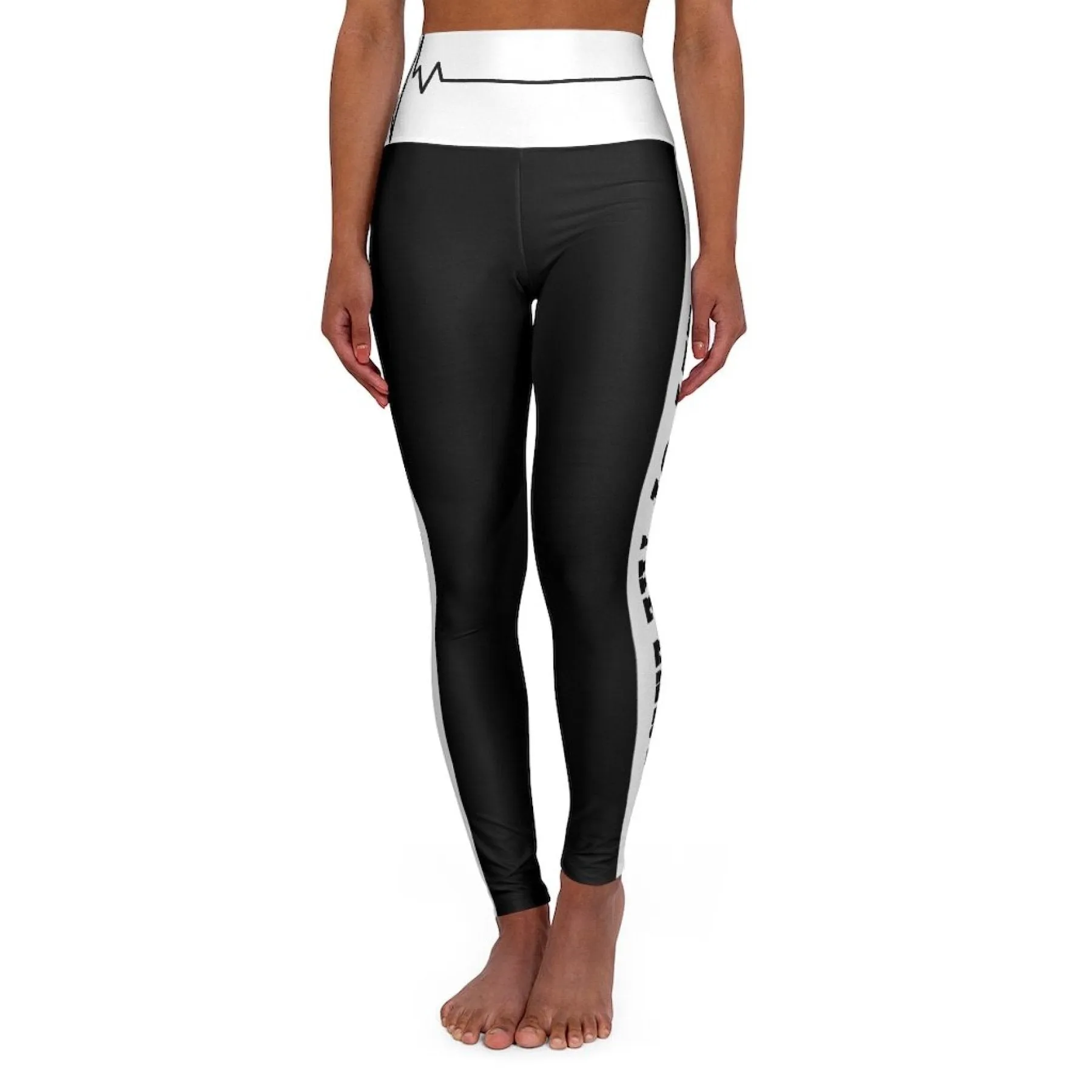 High Waisted Yoga Leggings, Black And White Salt Of The Earth