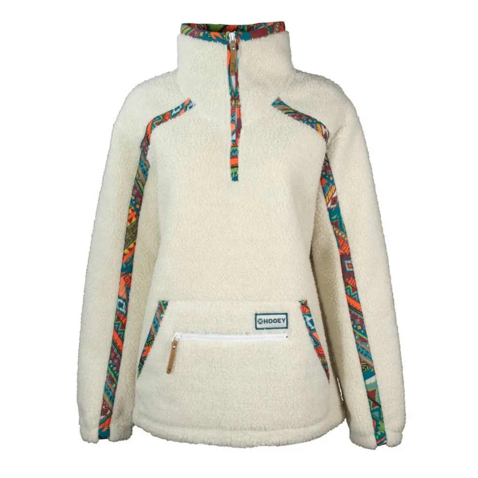 Hooey Ladies Aztec Cream Sherpa Pullover HFP005CR