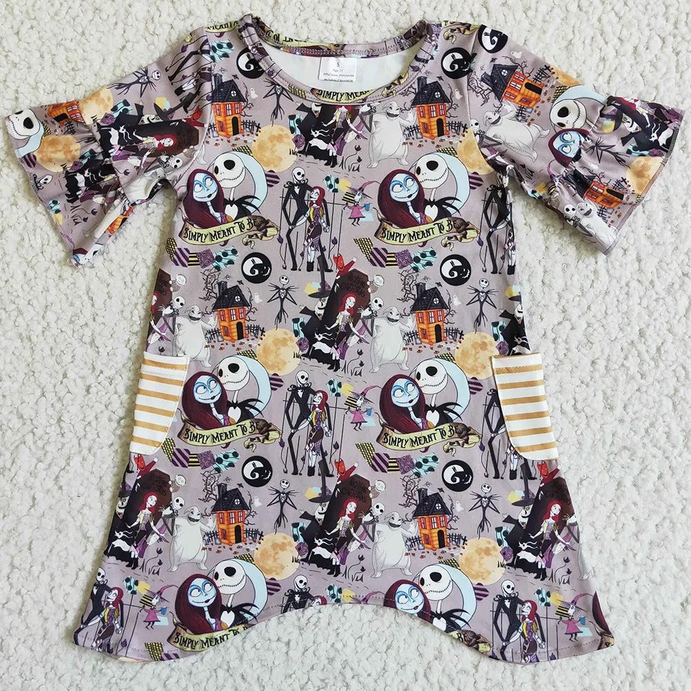 Hot Sale Baby Girls Dressl Fall Halloween Kids Clothing GSD0111