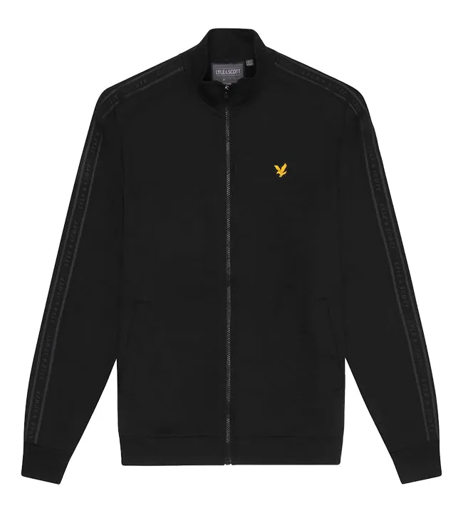 Lyle and Scott Mens Sports Tape Track Top Jet Black