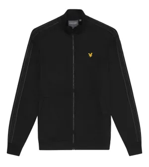 Lyle and Scott Mens Sports Tape Track Top Jet Black