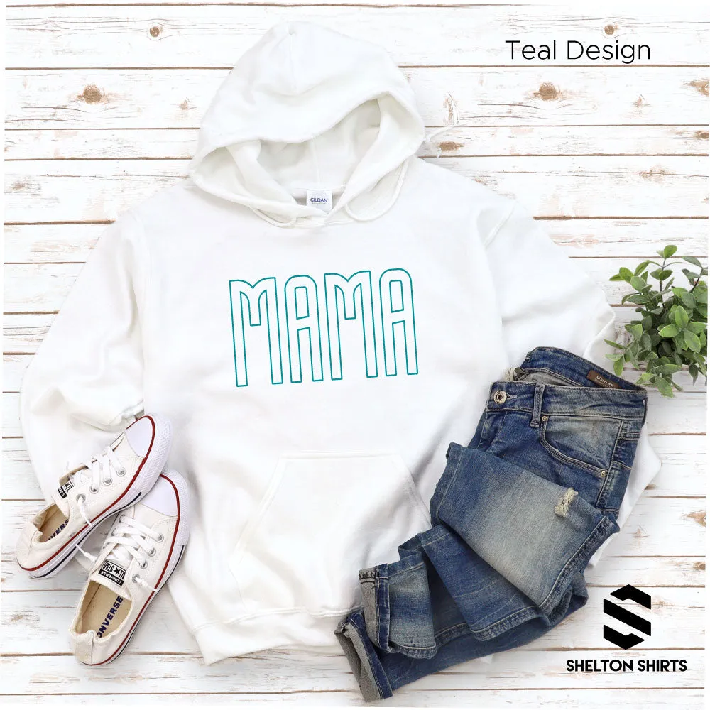 Mama Tall Outline Font Shirt