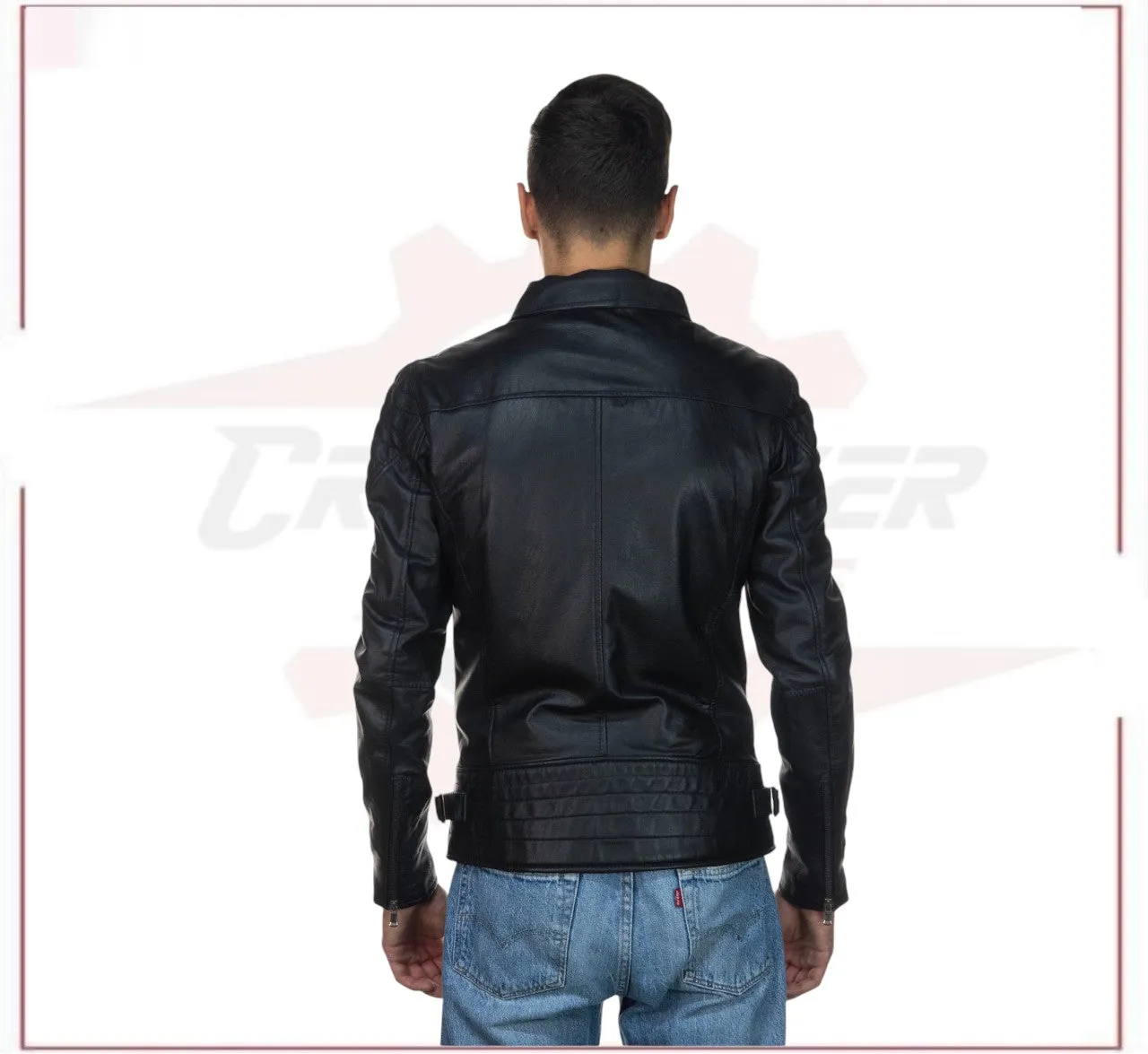 Men's Jacket in Genuine Black Leather