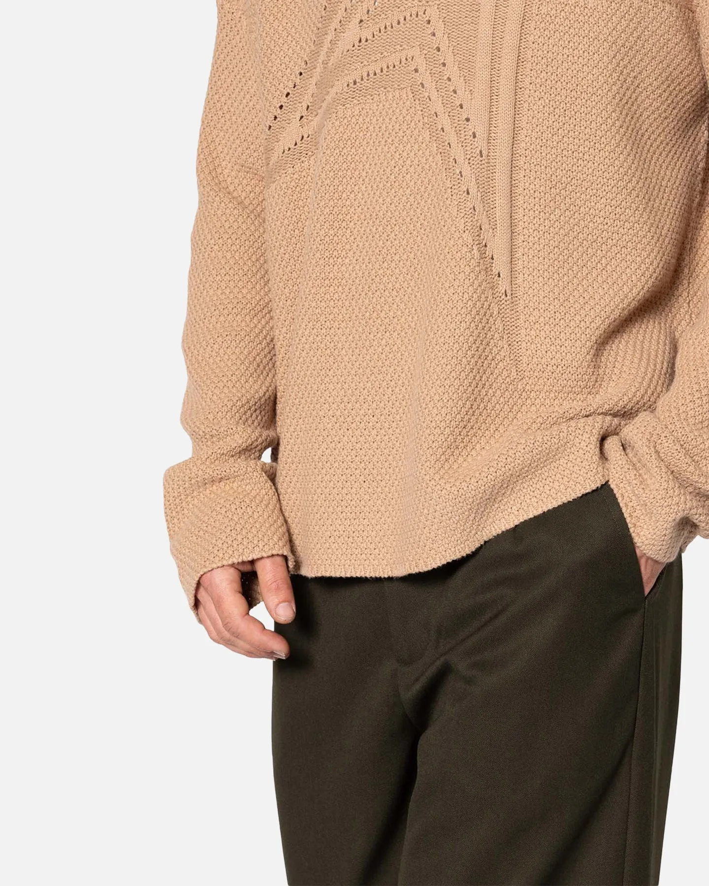 MNML Boat Neck Star Sweater Tan