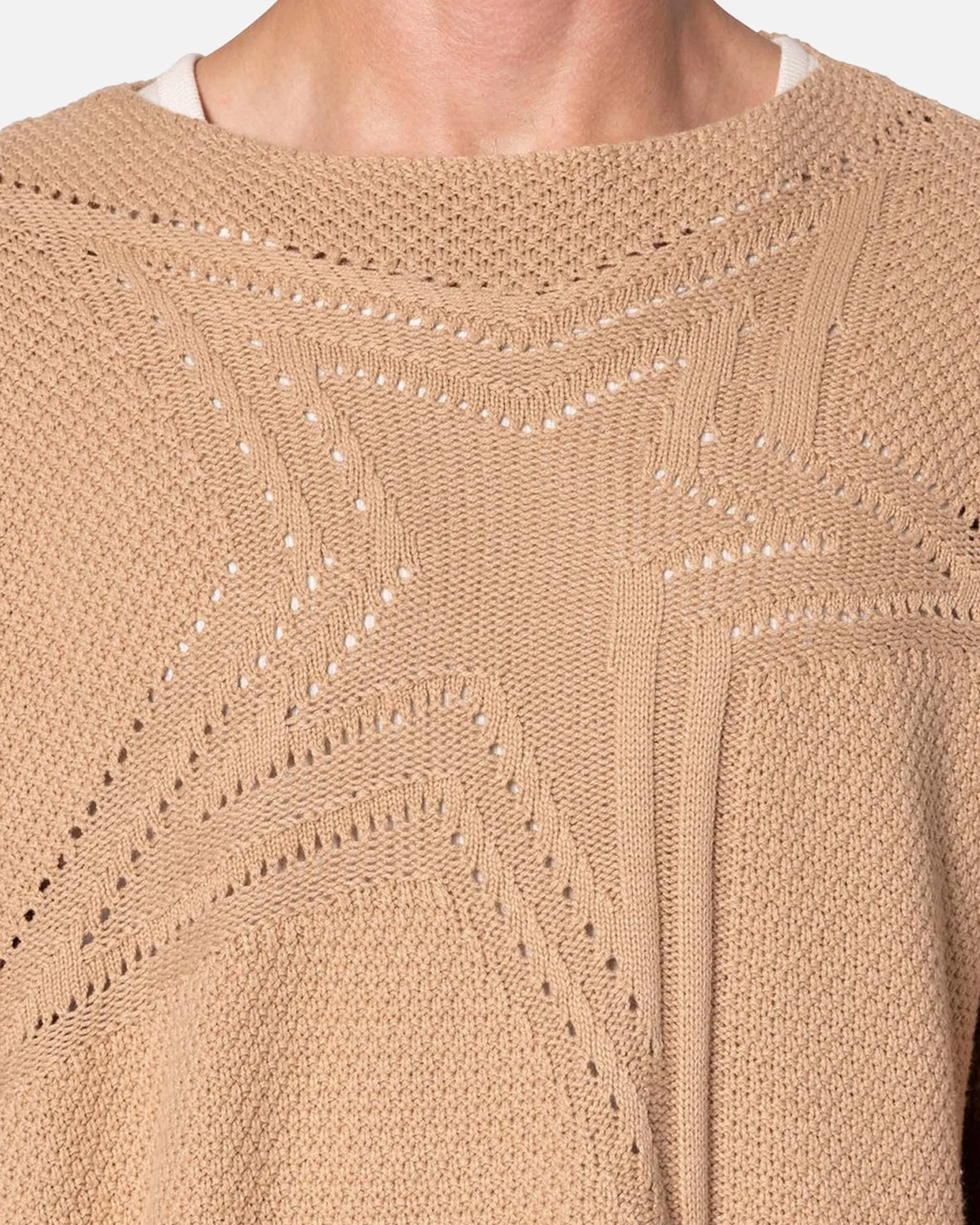 MNML Boat Neck Star Sweater Tan