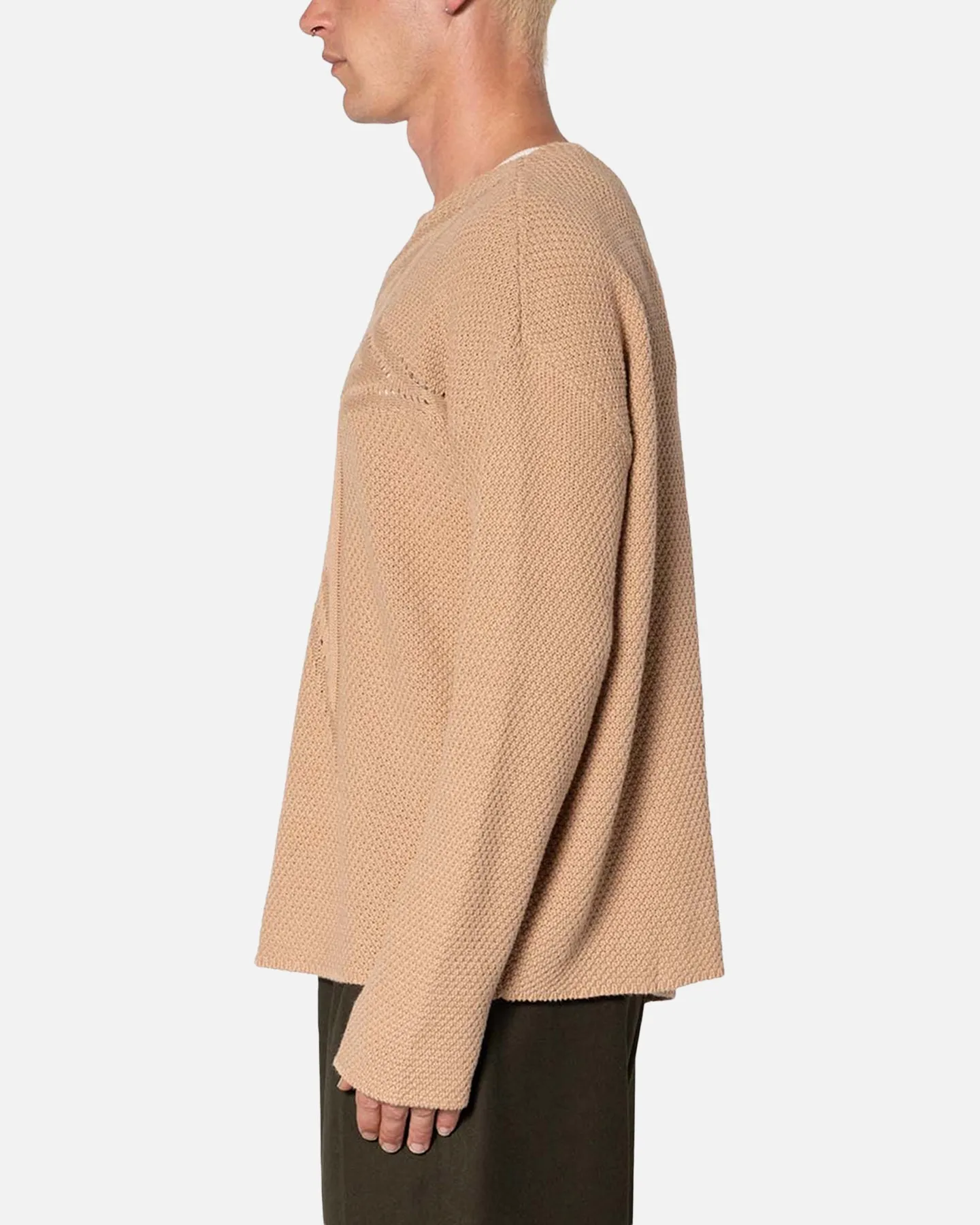 MNML Boat Neck Star Sweater Tan