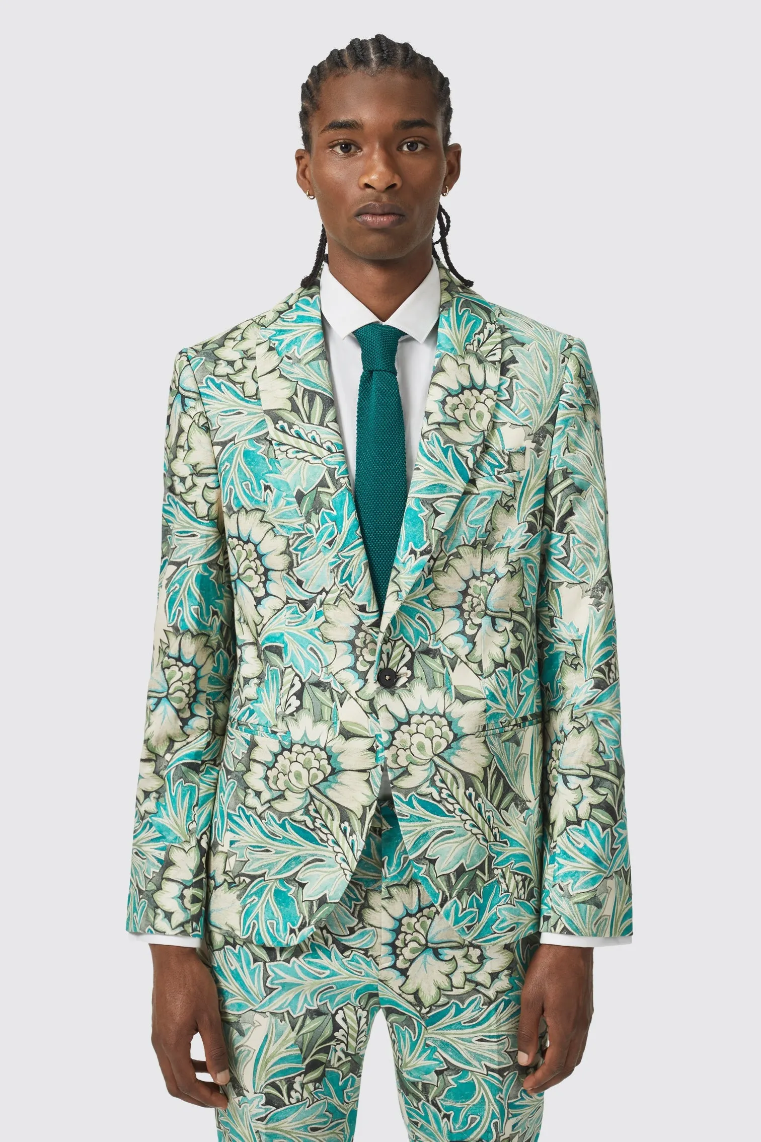 Morris Slim Fit Floral Green Suit