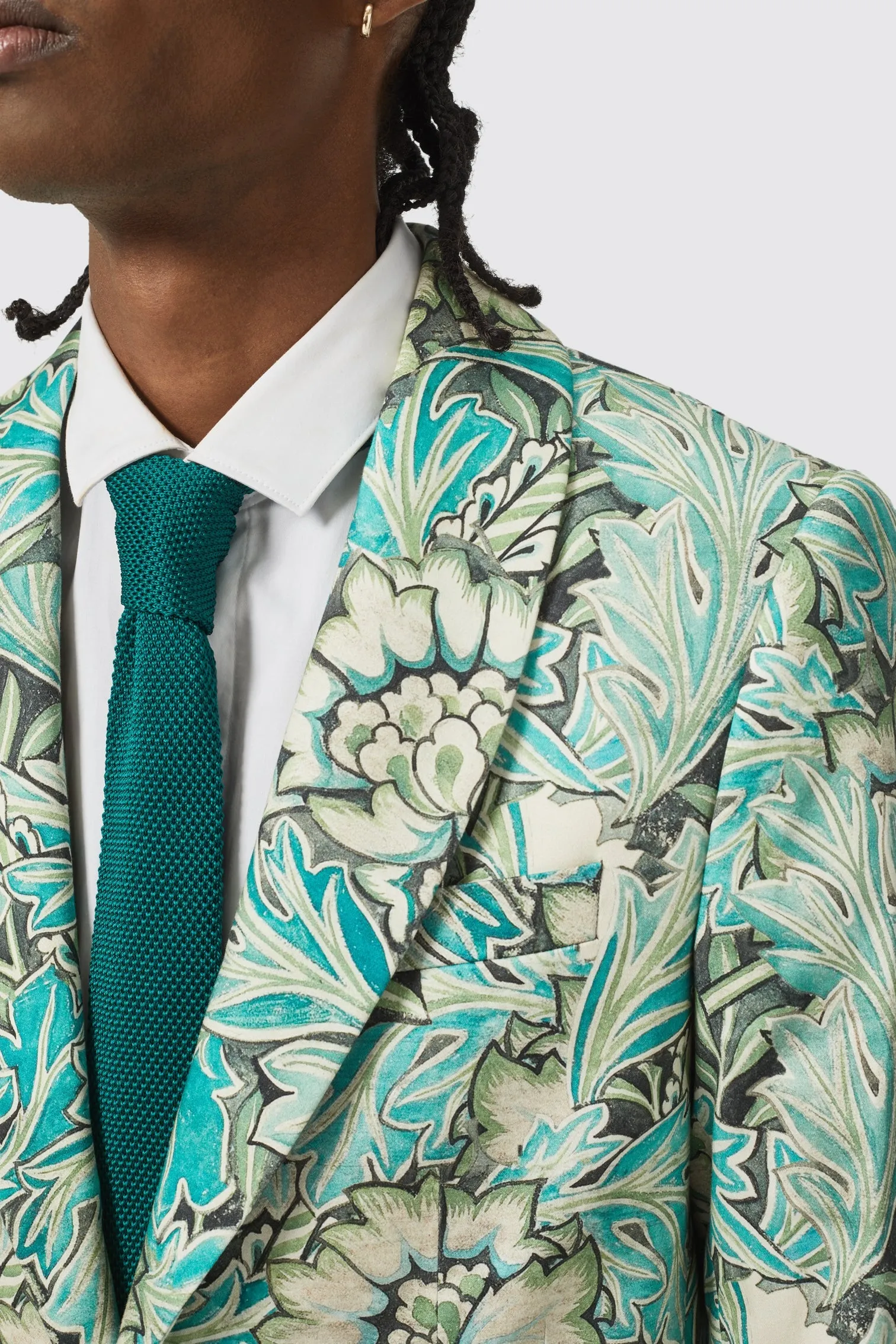 Morris Slim Fit Floral Green Suit