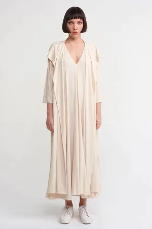 Nu Solid Open-Front Maxi Outerwear Natural