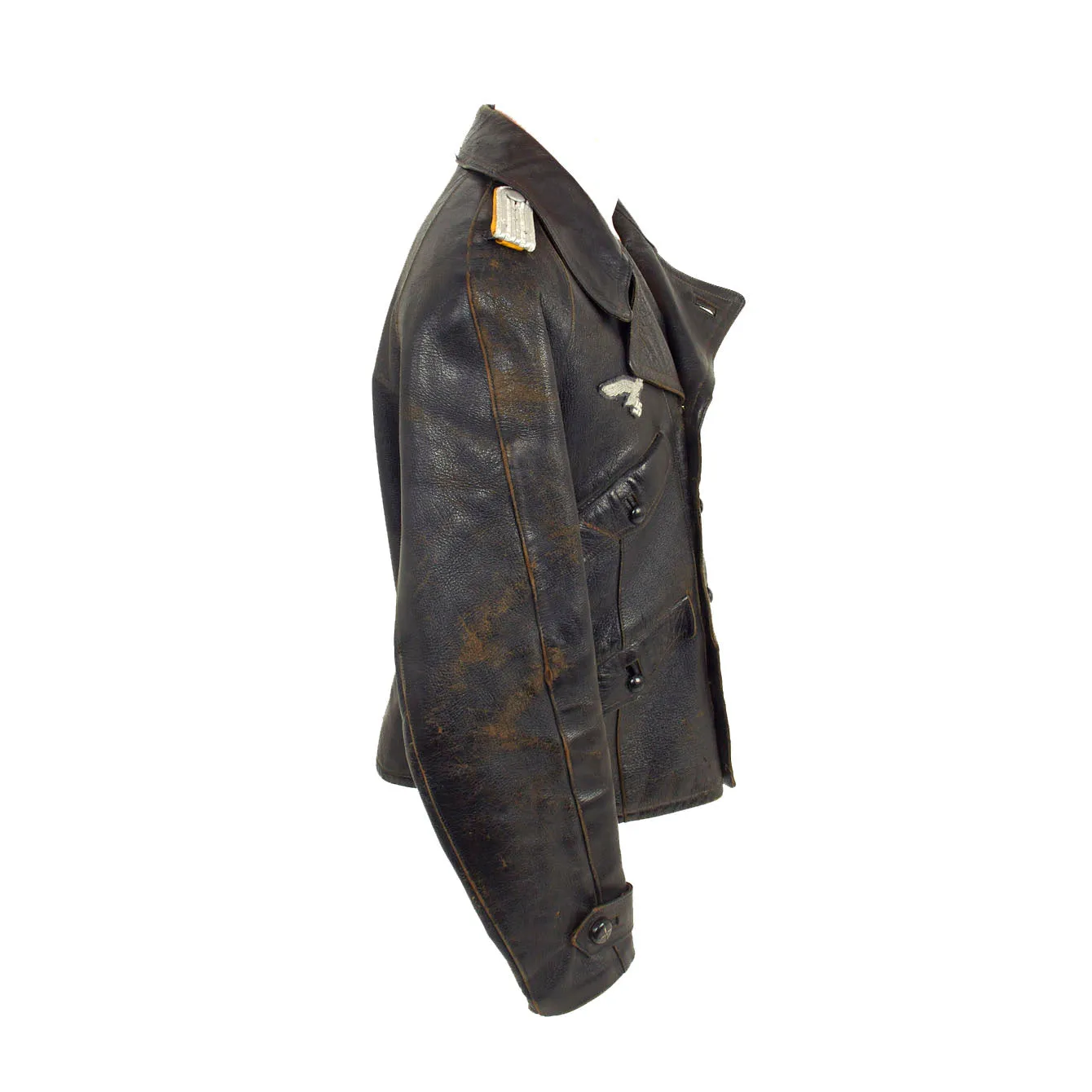 Original German WWII Luftwaffe Officer's Leather Flight Jacket by Litex Sport with Leather Flight Pants