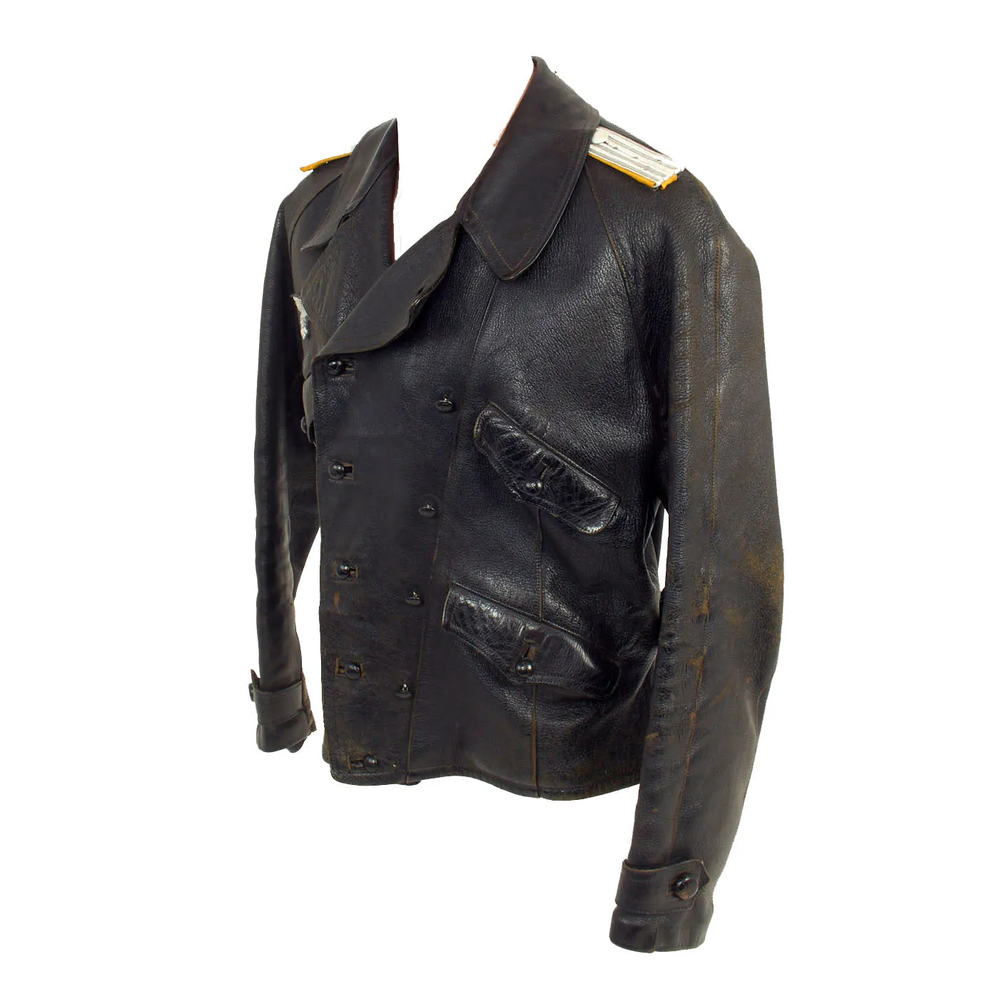 Original German WWII Luftwaffe Officer's Leather Flight Jacket by Litex Sport with Leather Flight Pants