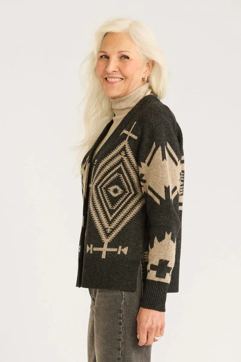 Oversized Graphic Cardigan