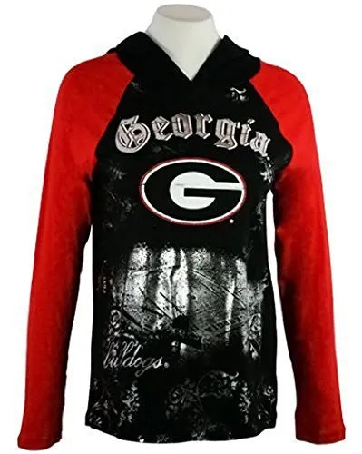 P-Michael Collegiate Top - U of Georgia Hoodie School Colors, Name in Foil