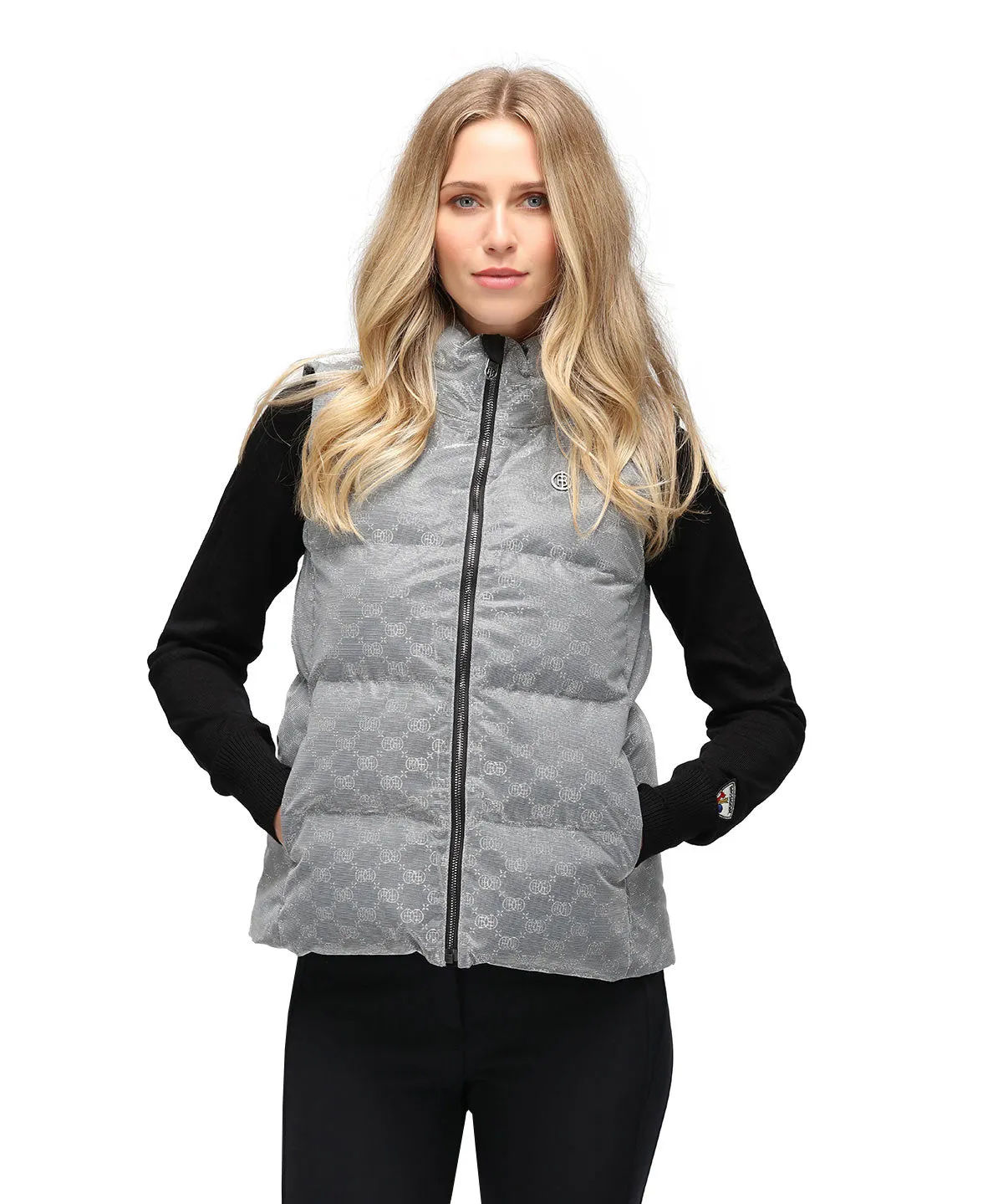 Poivre Blanc W23-1205 Puffer Gilet in Silver